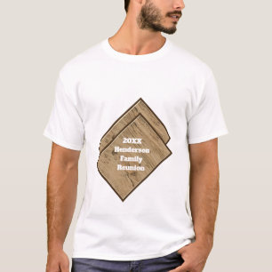 Family Reunion Brown Woodgrain Outdoor Event T-shirt