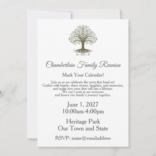 Family Reunion Celebration Invitation (Devant)