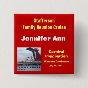 Family Reunion Cruise Badge-CIM2N Vierkante Button 5,1 Cm