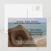 Family Reunion Cruise | Het strand van Date opslaa Aankondigingskaart (Voorkant / Achterkant)