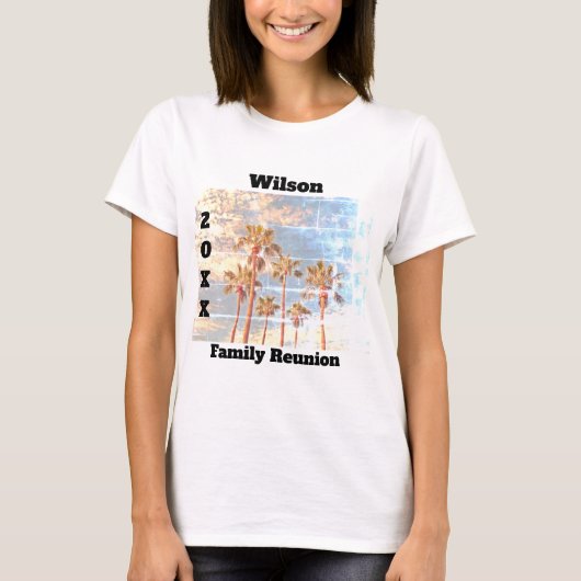 Family Reunion Faded Foto Palms Keepomwille T-shirt (Voorkant)