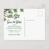 Family Reunion Family Tree Branch Sla de datum op Aankondigingskaart (Achterkant)