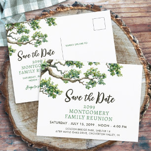 Family Reunion Family Tree Branch Sla de datum op Aankondigingskaart