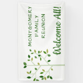 Family Reunion Family Tree gepersonaliseerd herbru Spandoek (Verticaal)