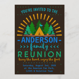 Family Reunion Funny Camping Summer Party Kaart