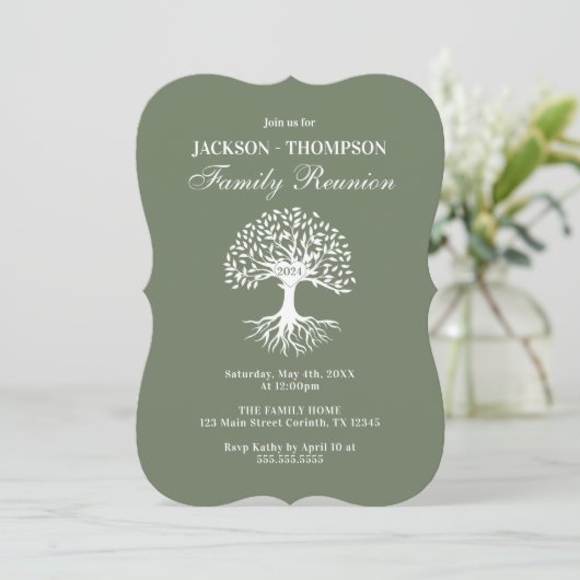 Family Reunion green Invitation (Debout devant)
