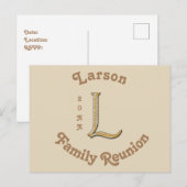 Family Reunion Invitation Gold Silver Letter L (Devant / Derrière)