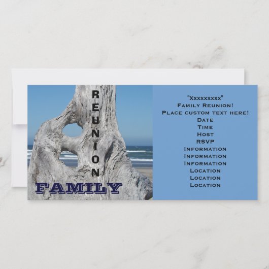 Family Reunion Invitations Ocean strand Blue Waves (Voorkant)