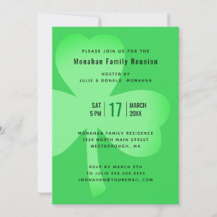 Family Reunion Irish Green Shamrock minimalist Kaart