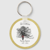 Family Reunion Keepomwille Tree | Goud Sleutelhanger (Voorkant)