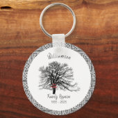 Family Reunion Keepomwille Tree | Zilver Celtic Sleutelhanger (Voorkant)