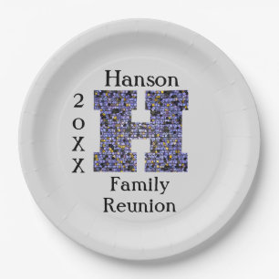 Family Reunion Meal Picnic Mosaic Letter H Initiaa Papieren Bordje