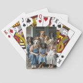 Family Reunion of Dogs On Farmhouse Porch Pokerkaarten (Achterkant)