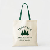 Family Reunion Rustic Pine Trees Green Tote Bag (Voorkant)