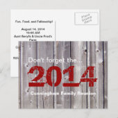 Family Reunion Rustic Uitnodiging Briefkaart (Voorkant / Achterkant)