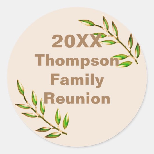 Family Reunion Scrapbook Tree Branch Keepomwille Ronde Sticker (Voorkant)