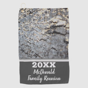 Family Reunion Snakeskin Pattern Gray Mosaic Golfhanddoek
