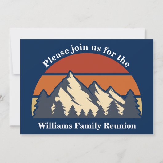 Family Reunion Sunset Mountains Trip Custom Blue Kaart (Voorkant)