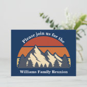 Family Reunion Sunset Mountains Trip Custom Blue Kaart (Staand voorkant)