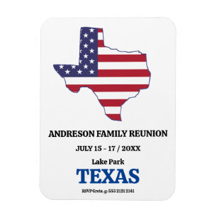FAMILY REUNION TEXAS STAAT KAART VERENIGDE STATEN MAGNEET