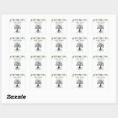 Family reunion tree greenery  vierkante sticker (Vel)
