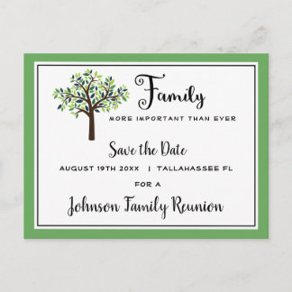 Family Reunion Tree Save the Date Briefkaart