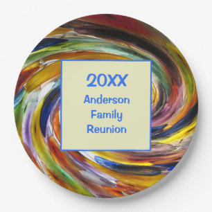 Family Reunion Vivid Tie Dye Abstracte Event Papieren Bordje