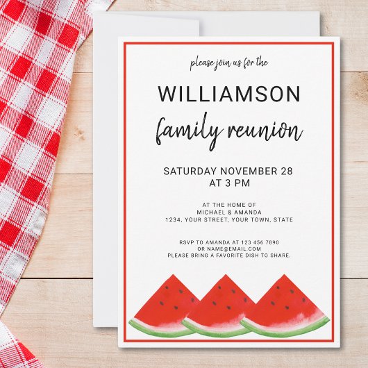 Family Reunion Watermelon Summer Party Kaart