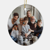 Family Script Collage Chic Keramisch Ornament (Links)