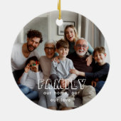 Family Script Collage Chic Keramisch Ornament (Achterkant)