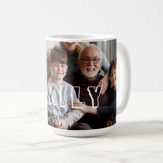 Family Script Collage Chic Koffiemok (Voorkant rechts)
