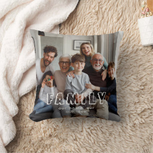 Family Script Collage Chic Kussen