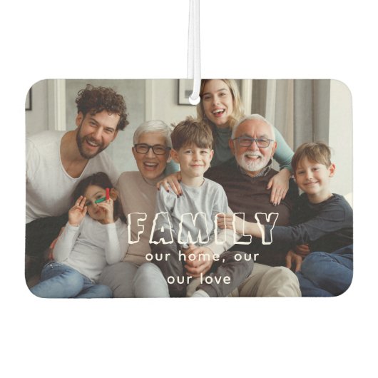 Family Script Collage Chic Luchtverfrisser (Voorkant)