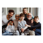 Family Script Collage Chic Photo Block (Devant)