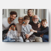 Family Script Collage Chic Photo Block Fotoplaat (voorkant)