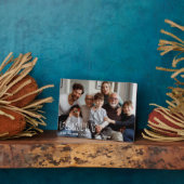 Family Script Collage Chic Photo Block Fotoplaat (Zijkant)