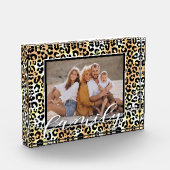 FAMILY Script Overlay Leopard Animal Pattern Fotoblokken (Links)
