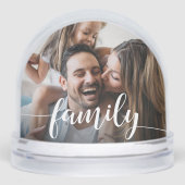 Family Script Overlay Photo Sneeuwbol (Voorkant)