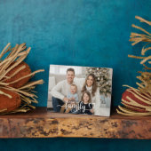 Family Script Photo Heart Name Custom Display Fotoplaat (Zijkant)