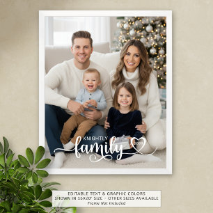 Family Script Photo Heart Name Custom Foto Afdruk