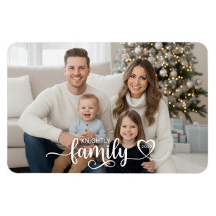 Family Script Photo Heart Name Custom Magneet