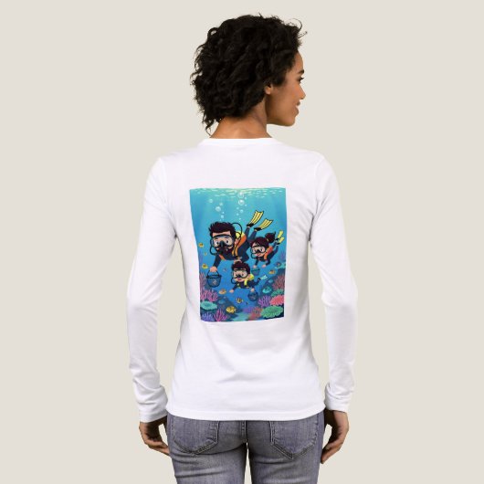 Family Scuba Diving Fun Tri-Blend Shirt (Achterkant)
