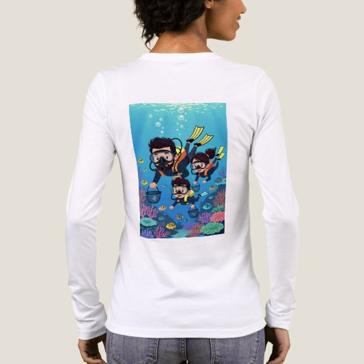 Family Scuba Diving Fun Tri-Blend Shirt (Achterkant)