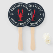 Family Seafood Boil Party 4 juli Custom Handwaaier (Voorkant en achterkant)