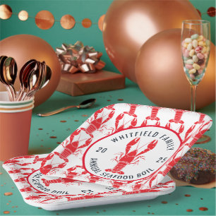 Family Seafood Lobster Boil Summer Party Papieren Bordje