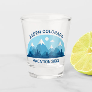 Family Ski Trip Custom Colorado City Blue Mountain Shot Glas