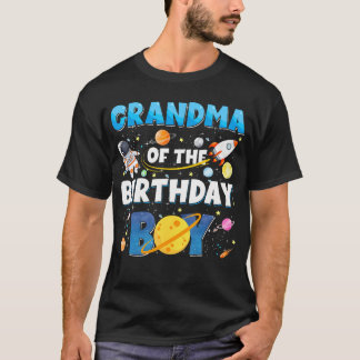Family Space Planets Grandma Of The Birthday Boy T-shirt