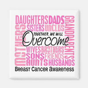 Family Square Breast Cancer Magneet
