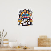 Family Tool Team Papa Poster numérique (Cuisine)