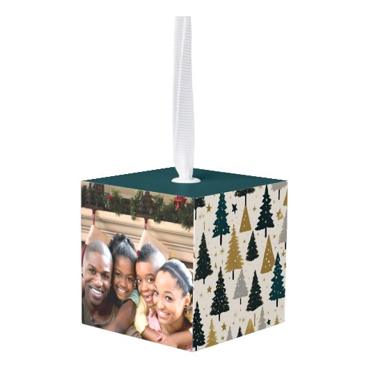 Family Tree Cube Kubus Ornament (Achter hoekig)